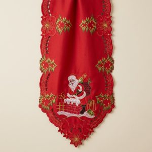 Camino de mesa Rojo Santa Claus Pinos