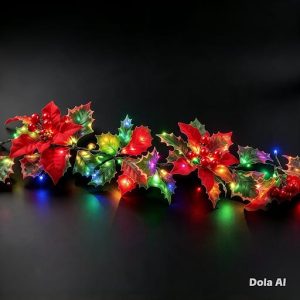 40L GUIRNALDA DE FLOR NOCHEBUENA LED'S MAGICA COLOR