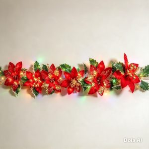 40L GUIRNALDA DE FLOR NOCHEBUENA LED'S MAGICA COLOR