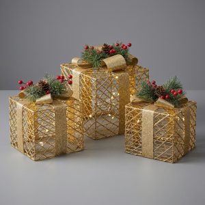 103L FIGURA DE CAJA DE REGALO LEDS CALIDO