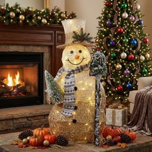 120L FIGURA DE MUÑECO DE NIEVE LEDS CALIDO